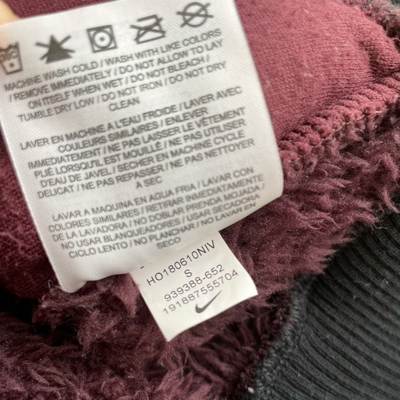 Nike Athletic Sherpa Wolf Teddy Zip Up Long Sleeves Bomber Jacket Size Small - Picture 16 of 16